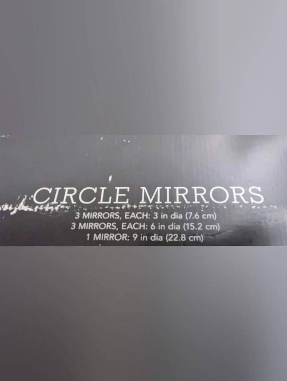 Threshold 7 Piece Circle Mirrors. New. Original Box: 7.6 cm, 15.2 cm, 22.8 cm